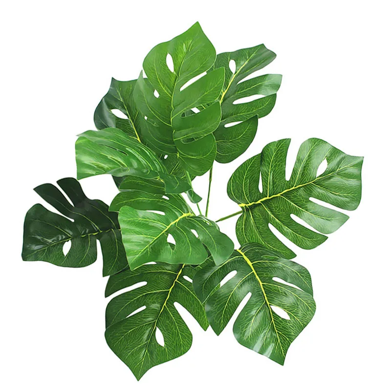9-лист искусственные растения монстера филиал Palm папоротник черепаха листьев для