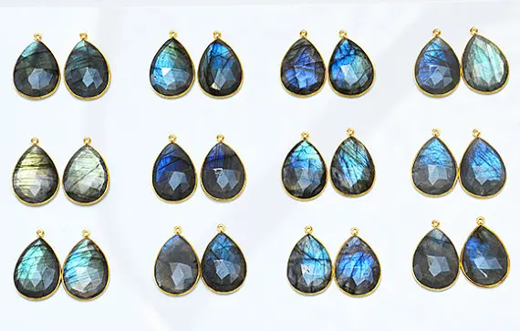 WT-E189 Wholesale big teardrop earrings for women fashion gift natural labradorite raw stone beautiful designs | Украшения и
