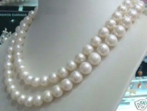 

Free shipping Charming 8-9mm salt water Pearl Necklace 32"
