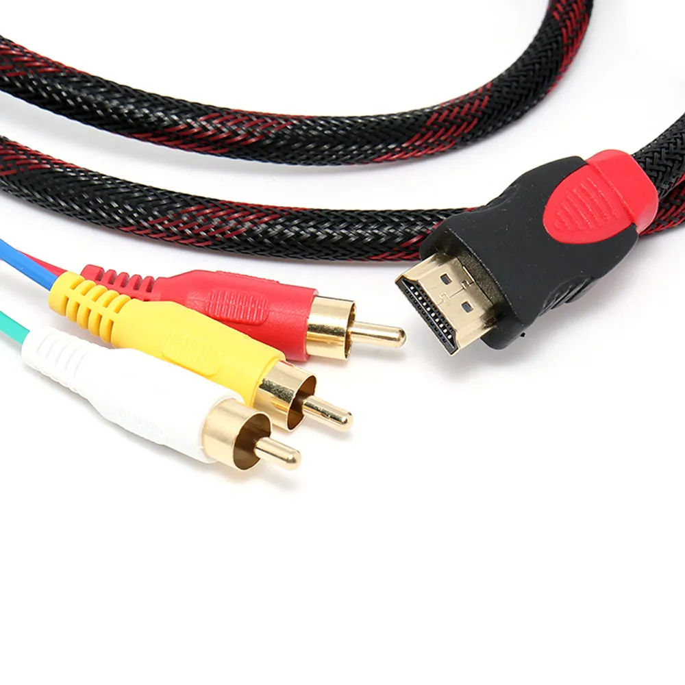 Кабель-адаптер для ТВ HDMI штекер-штекер 5 футов 3 RCA аудио AV 1080P | Электроника