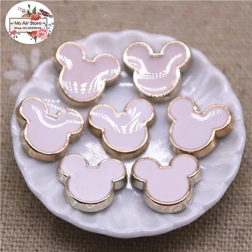 white 50pcs 50 шт. 12 мм изящные белые/черные плоские задние пуговицы с изображением Микки Мауса Для дома и сада, кабошон, аксессуары для скрапбукинга, сделай сам - Color: white 50pcs