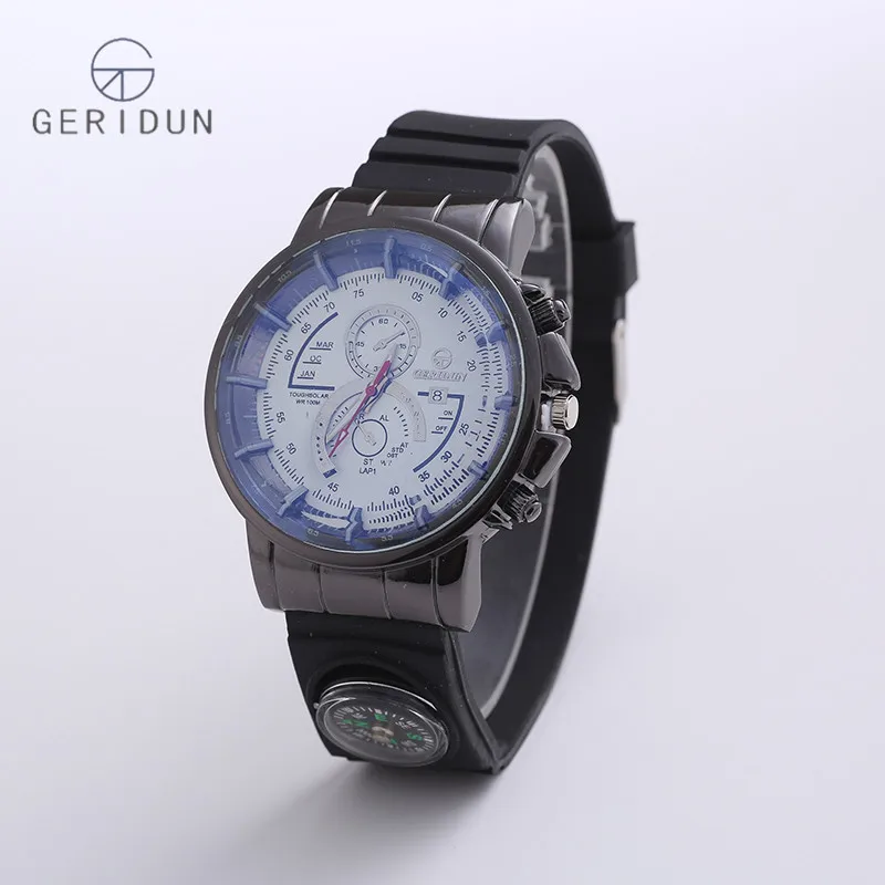 GERIDUN брендовые Роскошные мужские часы кварцевые Военные Наручные Часы компас