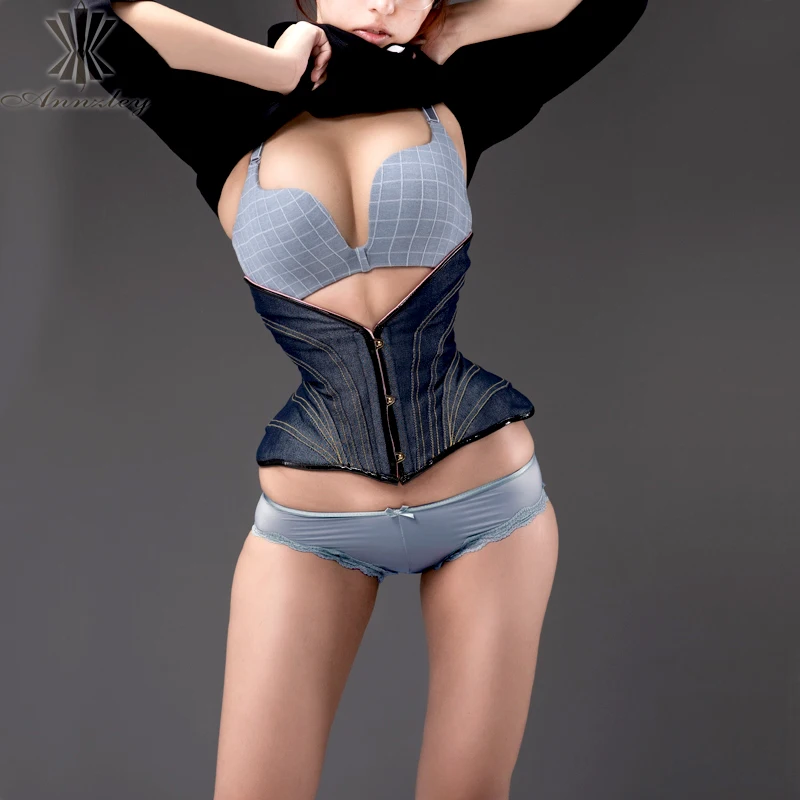 

Blue Jean New Design Steel Boned Underbust Corset Buy Korsett 2018