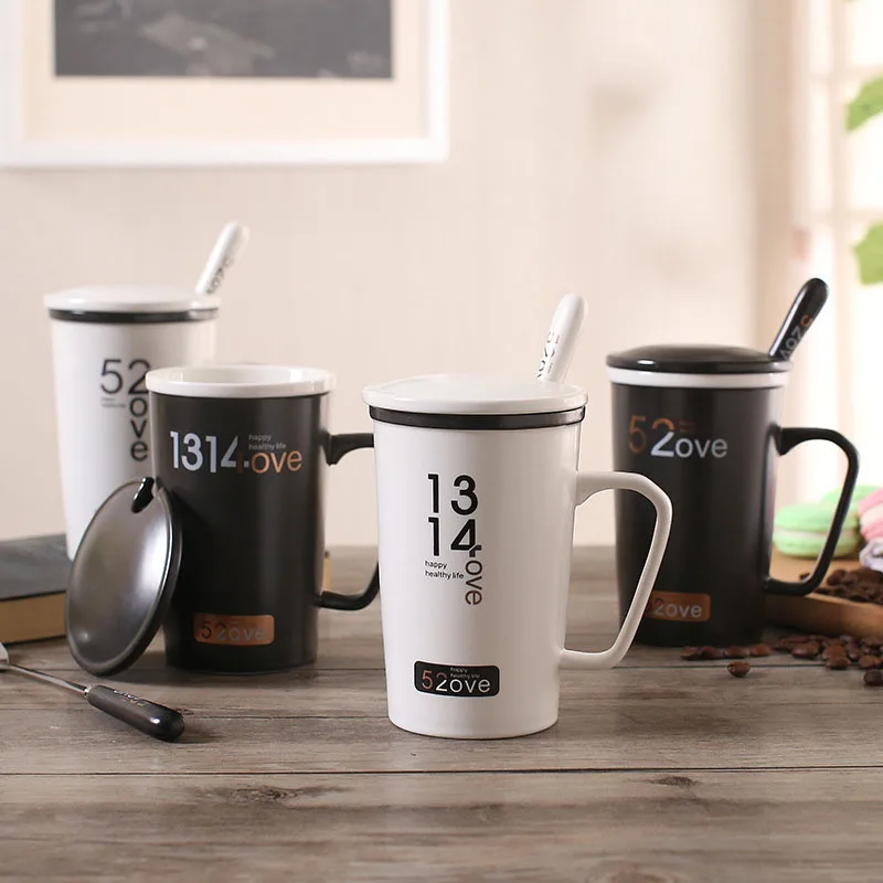 Пара креативная керамическая кружка чашка для кофе с молоком большой емкости