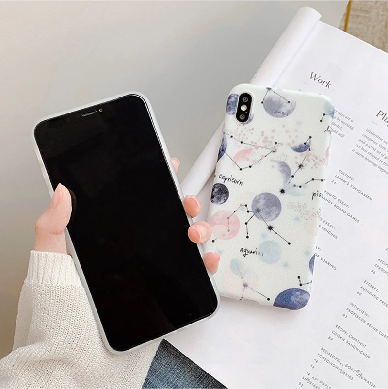 Мягкий ударопрочный чехол из ТПУ с рисунком созвездия для iPhone 7 8 Plus X XS Max XR 6s 6