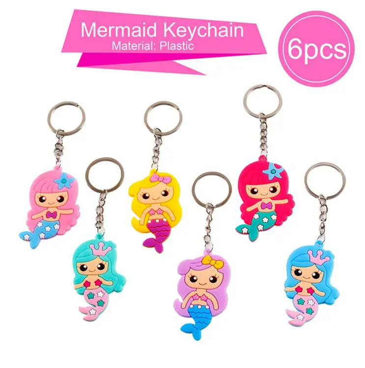 Metal Ring Keychain PATIMATE Конфета "Русалка" сумка русалка вечерние украшения Русалка День Рождения Декор Русалка подарок День рождения сувениры для детей - Цвет: Metal Ring Keychain