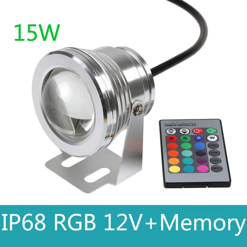 15 Вт 12 В Led RGB подводный прожектор Водонепроницаемый IP68 фонтан бассейн лампа 16