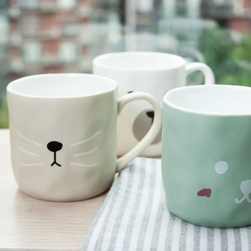 Персональная мультяшная Очаровательная керамическая кружка для лица элегантная