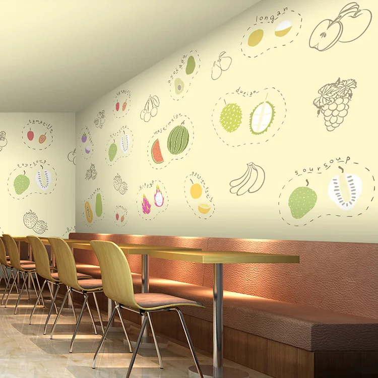 Пользовательские 3d росписи Лето Свежий зеленый фруктовый салат сок 3D чайный