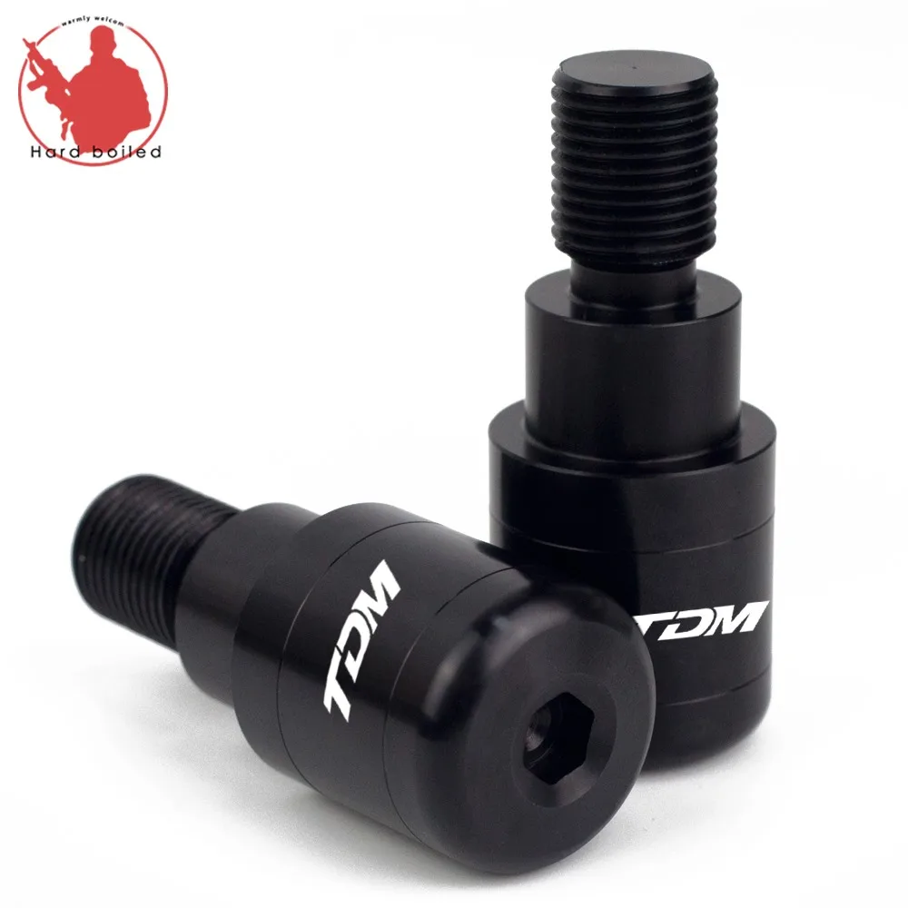 Черный Для Yamaha TDM 850 1991-1999 TDM 900A 2004-2010 7/" CNC руль мотоцикла рукоятка концы гири Антивибрационная заглушка - Цвет: Черный