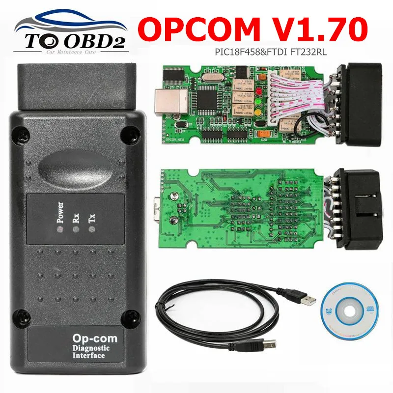 OPCOM V1.70 OBD2 диагностический сканер для автомобилей Opel OP COM 1 70 OBD интерфейс PIC18F458 + FTDI