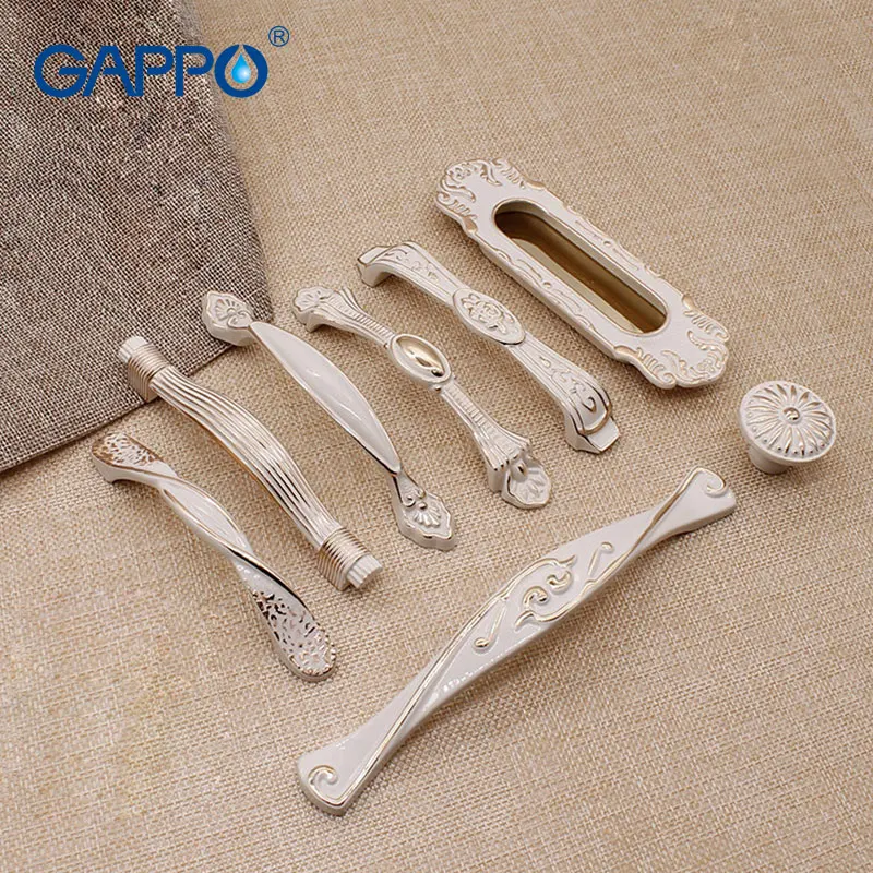 GAPPO цинк Aolly белый цвет слоновой кости ручки для шкафа кухонный шкаф дверь тянет