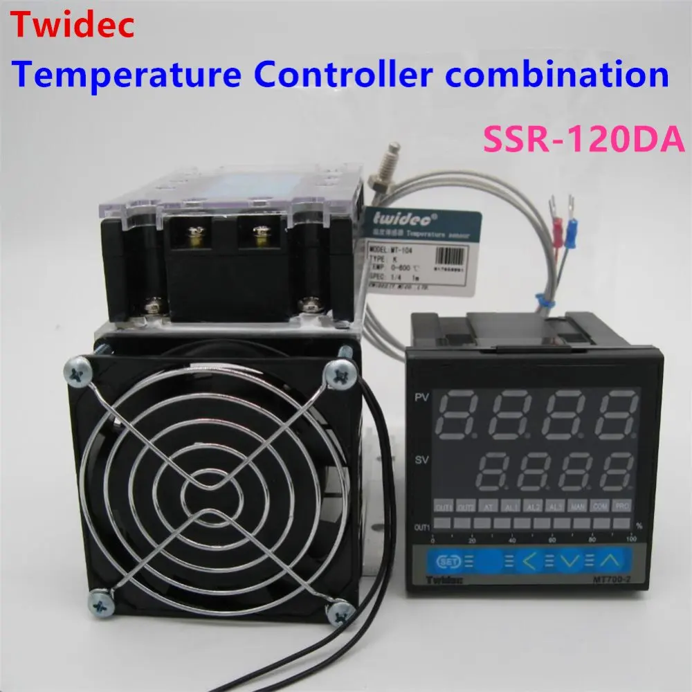 

High Quality Thermostat Regulator SSR Output PID Temperature Controller + Thermocouple K+Three Phase Solid State Relay SSR-120DA