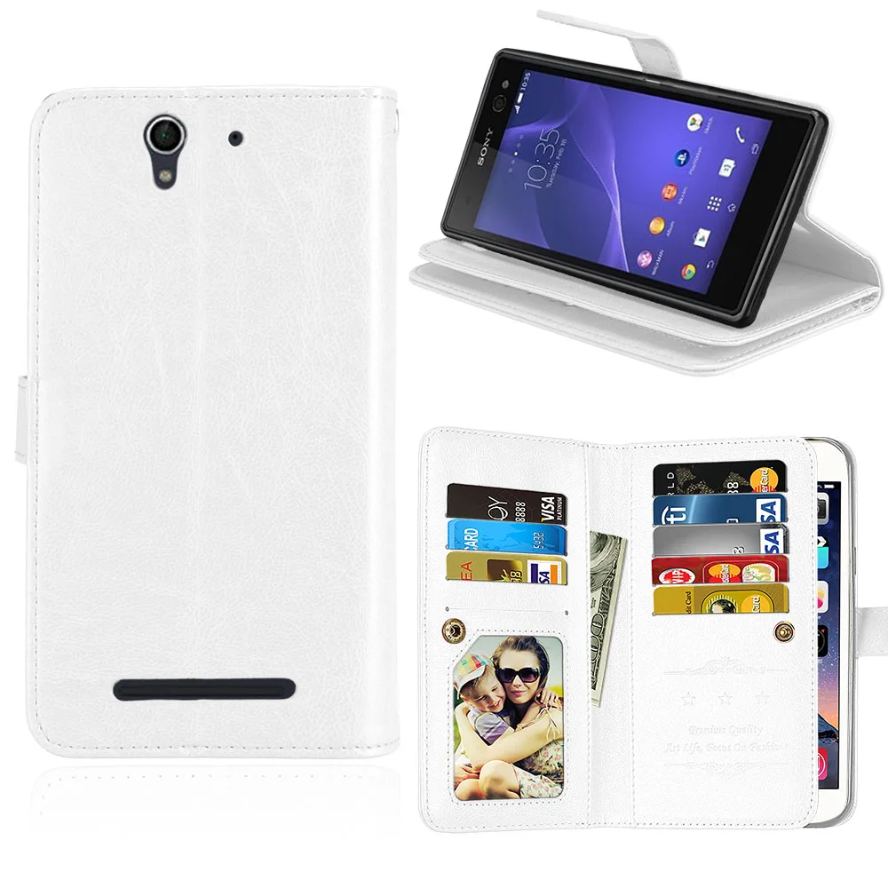 Кожаный флип-чехол для sony Xperia C3 D2533/Xperia C3 Dual D2502 Чехол Подставка-кошелек для телефона чехол с держатель для карт для sony C3 сумка