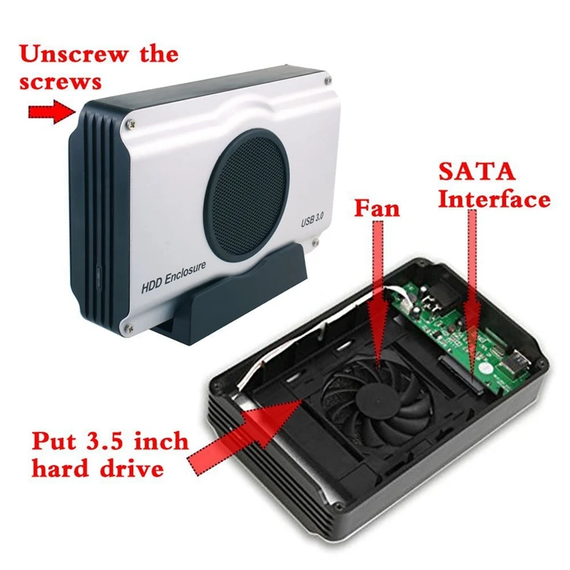 Алюминиевый корпус для жесткого диска с USB 3 0 на 5 дюйма SATA I/ II/ III чехол охлаждающим