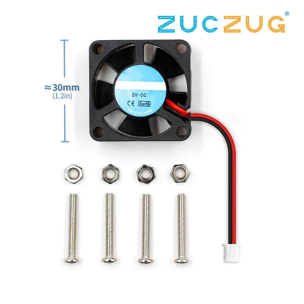 Raspberry PI 3 охлаждающий вентилятор кулер бесщеточный maglev 30*10 мм DC 5 В для 2 Ras PI3 B |