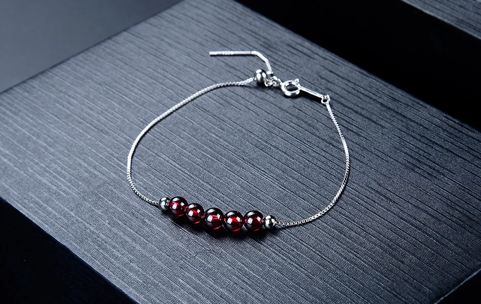 ORSA JEWELS красивые женские красные гранатовые браслеты Настоящее серебро 925 пробы 925 браслеты красивый стильный подарок ювелирные изделия SB49