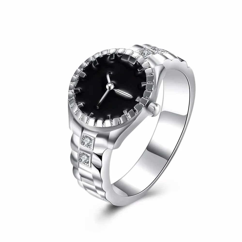 Женское кольцо из серебра 925 пробы с креативными часами|silver ring|ring stylepure silver jewelry |