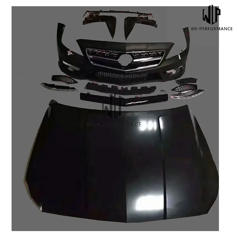 W218 CLS комплект кузова автомобиля PU Неокрашенный передний бампер задний диффузор