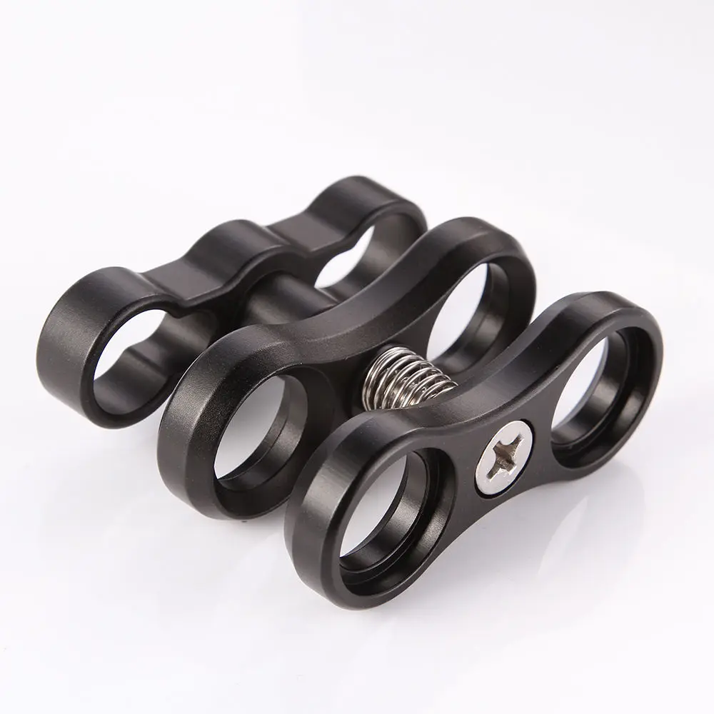 Алюминиевый Шаровой Зажим с двумя отверстиями для дайвинга подводный кронштейн