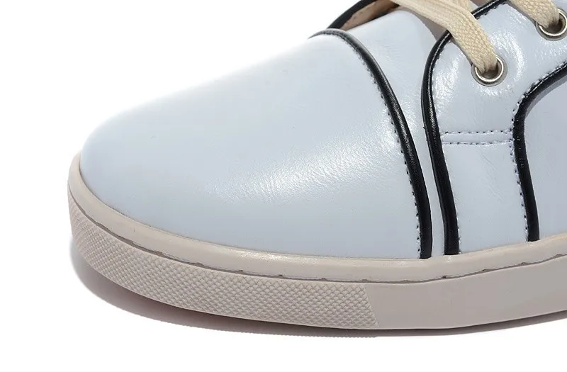 2014 top quality brand red bottom shoes man/woman fashion high-tops white color genuine leather sneakers lady on sale | Обувь