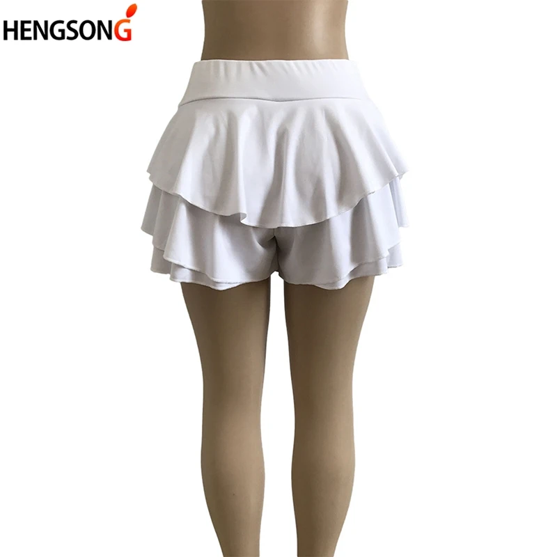New Summer Ruffle pleated bandage skirts Women's Skirts Short High Waist Hip Body Small Fresh Culottes streetwear |