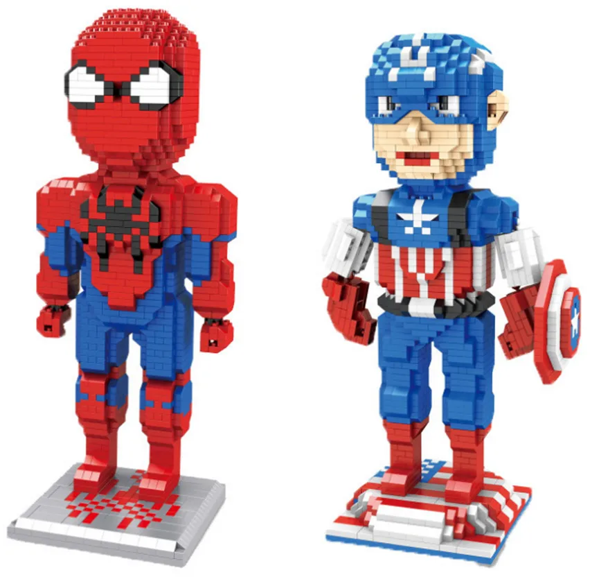 1780 + шт алмазные герои серии Человек паук Капитан Америка нано Бэтмен Супермен