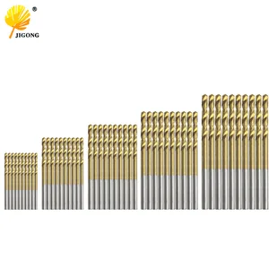 Высокоскоростные стальные сверла из быстрорежущей стали с титановым покрытием, набор инструментов, 1 мм, 1,5 мм, 2 мм, 2,5 мм, 3 мм, 50 шт.