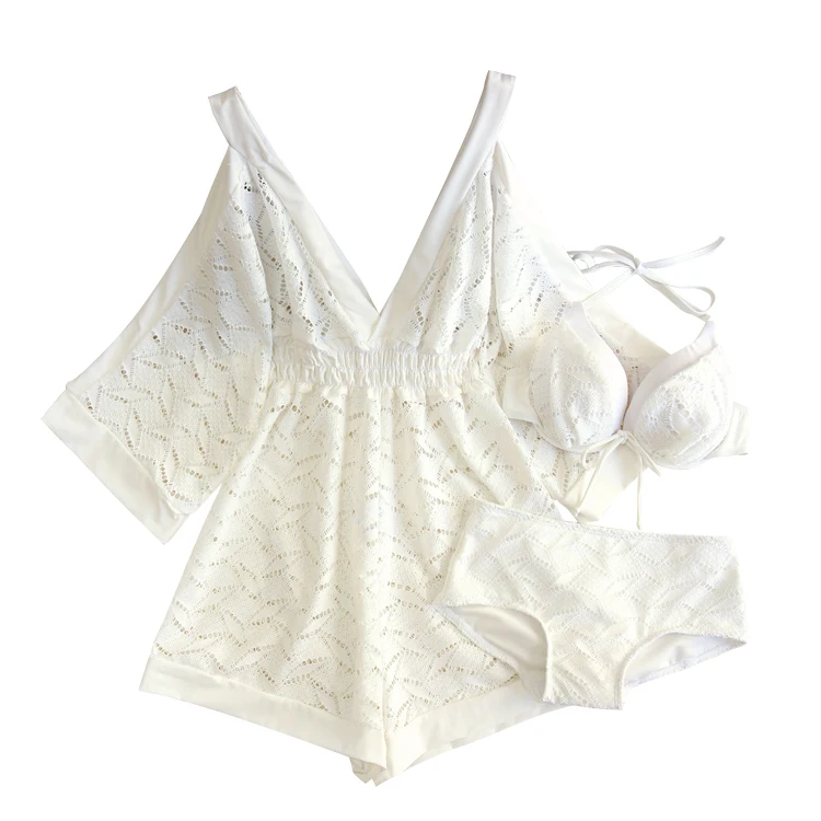 Бикини 2017 новинка пуш-ап женский кружевной купальник Ретро стиль черный белый