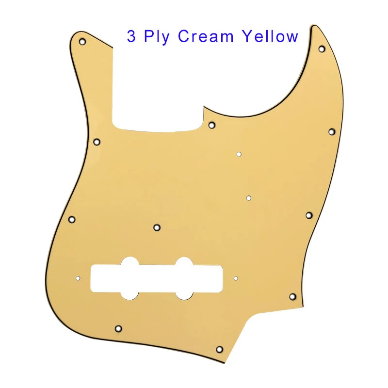 3 Ply Cream Yellow Pleroo гитарные части пользовательские накладки Стандартный 4 струны для fender MIJ Япония джаз бас JB гитарные царапины пластины 11 винтов - Цвет: 3 Ply Cream Yellow