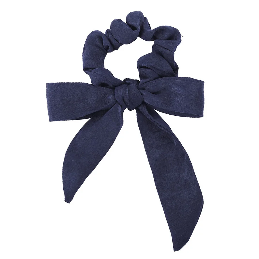 Spring Navy Haimeikang милые бархатные резинки для волос с бантом для девочек, эластичные резинки для волос для женщин, галстуки-бабочки, держатель для конского хвоста, аксессуары - Цвет: Spring Navy