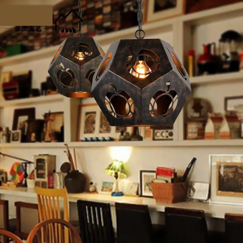 Ретро Ностальгия железа подвесной светильник Бар Ресторан Кофе Магазин American