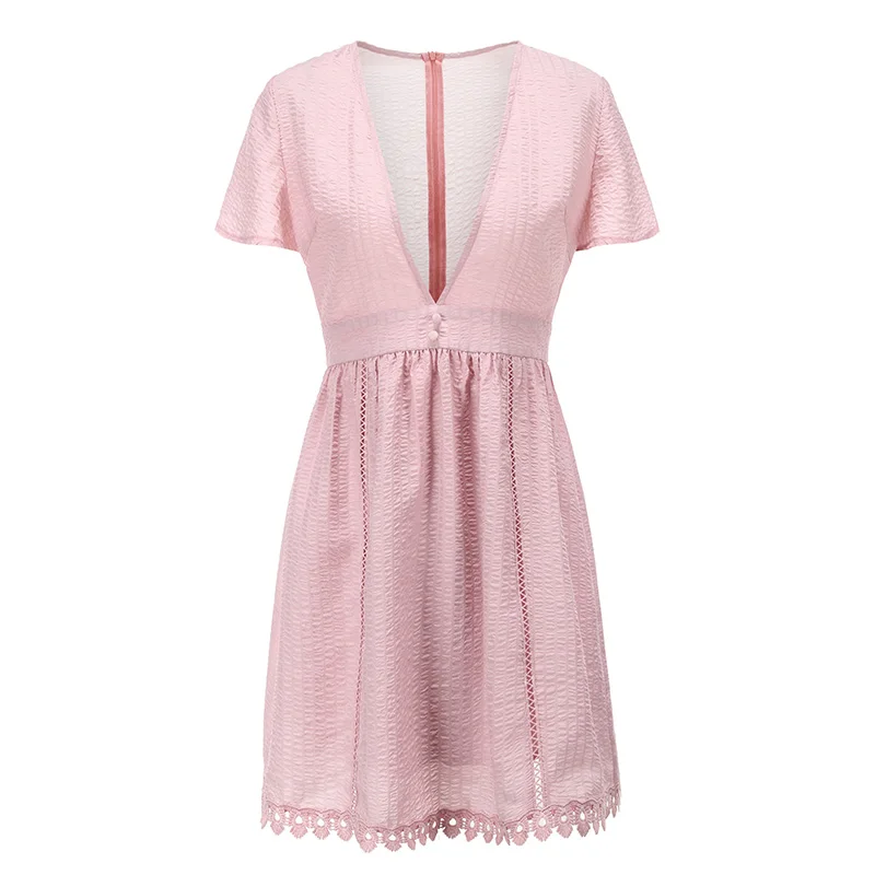 Платье с V-образным вырезом мини-платье коротким рукавом женские Леггинсы для