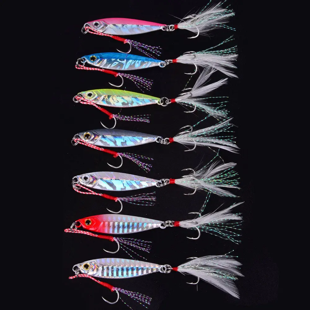 7pcs 5.2cm 15g Металлическая литая ложка-джиг 7 г, 10 г, 15 г, 20 г, 25 г, 30 г, 40 г, 60 г, приманка для рыбной ловли, свинцовая, морской, бас, искусственная приманка, Снасть - Цвет: 7pcs 5.2cm 15g