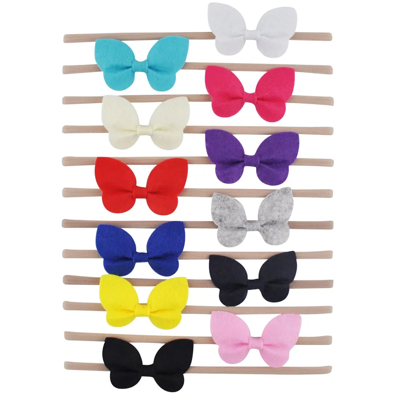 12 шт. бабочка Фетр мягкий с эластичной нейлоновой повязкой на голову для