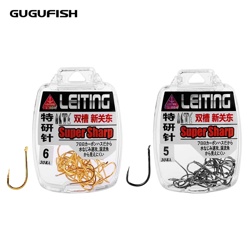 

GUGUFISH 30Pcs High Carbon Steel Carp Fishing Hook Barbless Saltwater Fresh Water Fishing Hooks #1-#5 non-Barbed fishhooks