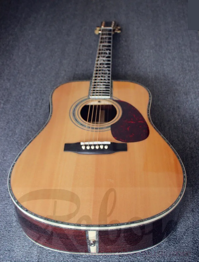 Weifang Rebon 41 Inch All Solid Acoustic Electric Guitar with fishman EQ and abalone tree life fretboard inlay | Спорт и развлечения
