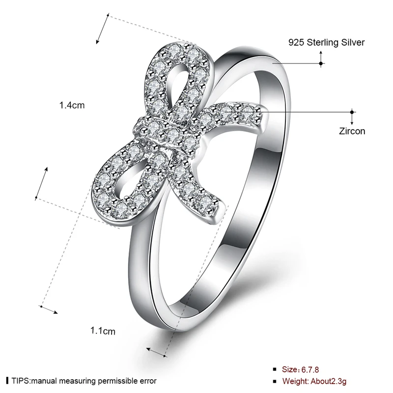Bow Designer 925 Sterling Silver Ring For Lady | Украшения и аксессуары