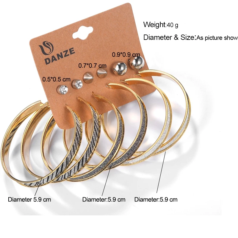 DANZE 6 пар/компл. очарование леопардовый комплект серег колец для Для женщин