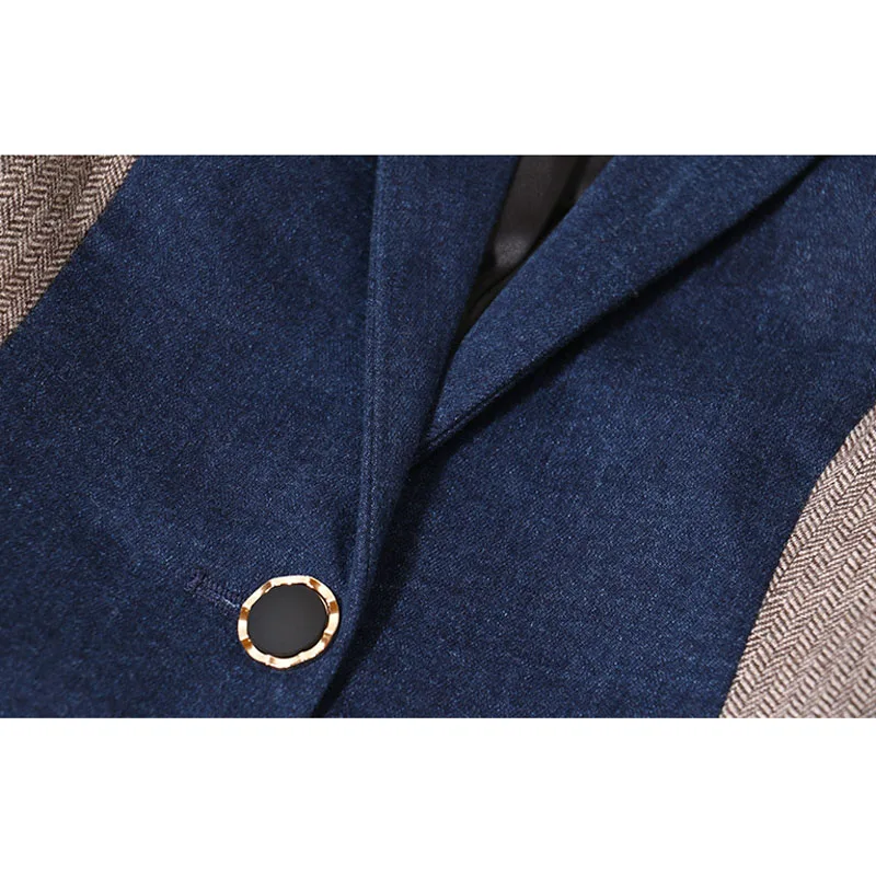 Деловой костюм для женщин синий цвет Офисная форма дизайнерские женские брюки на