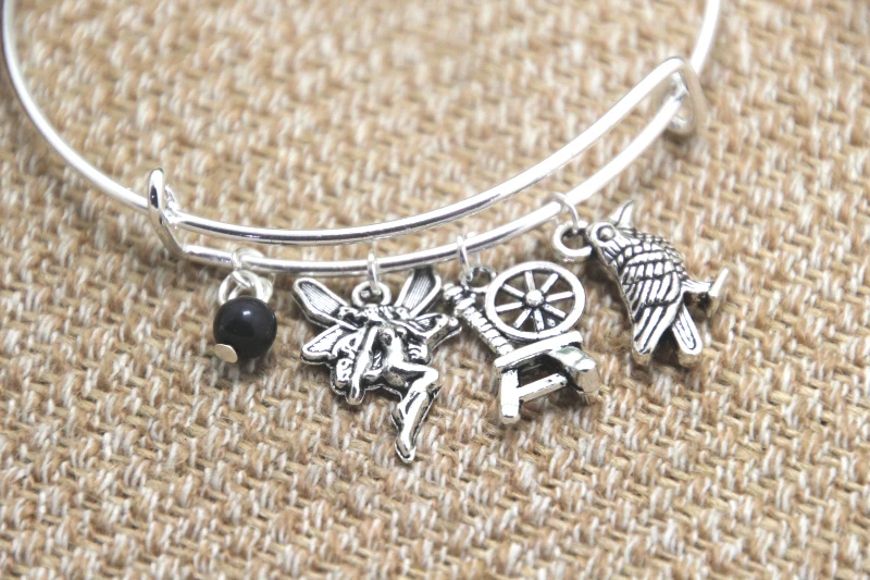 12 шт. вдохновленный малефисентом браслет малефисент волшебная ворона спиннинг