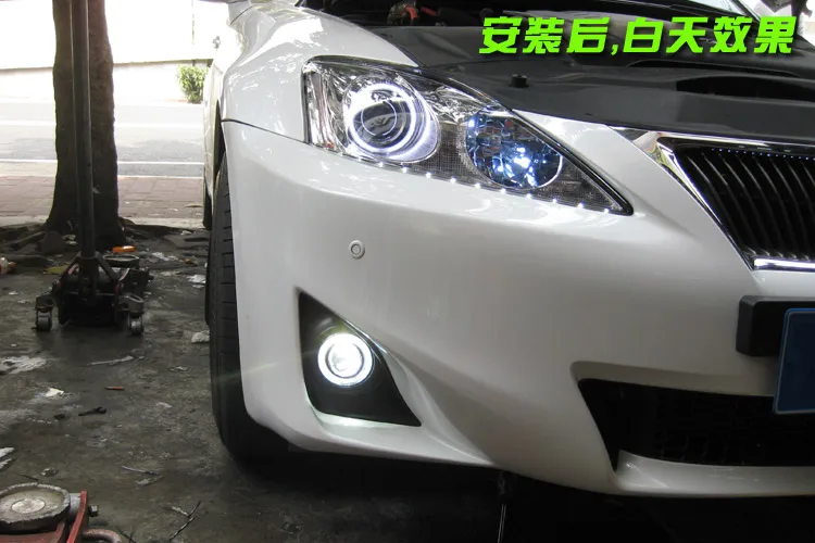 СВЕТОДИОДНЫЙ DRL Противотуманные фары светильник COB Ангел глаз объектив проектора