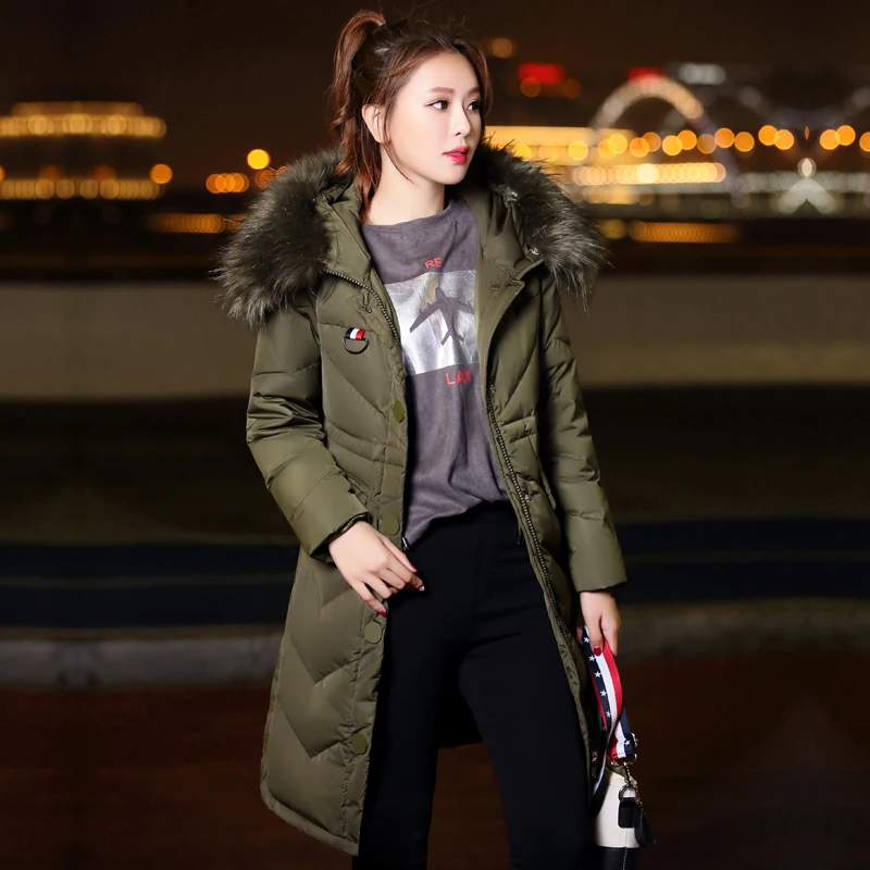 Новинка 2020 зимний пуховик с большим меховым воротником капюшоном женские