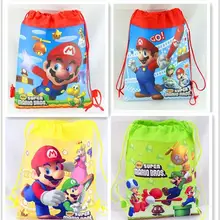 1 шт., новинка, школьный рюкзак Supre Mario Bros для мальчиков и девочек, сумка на шнурке с рисунком Марио, сумка для студентов, сумка для книг, детская школьная сумка, подарок