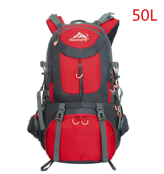 Red Мужской открытый 40L/50L большой нейлоновый водонепроницаемый рюкзак для альпинизма походный военный Molle Camo Мягкий ремень сумка на плечо - Цвет: Red