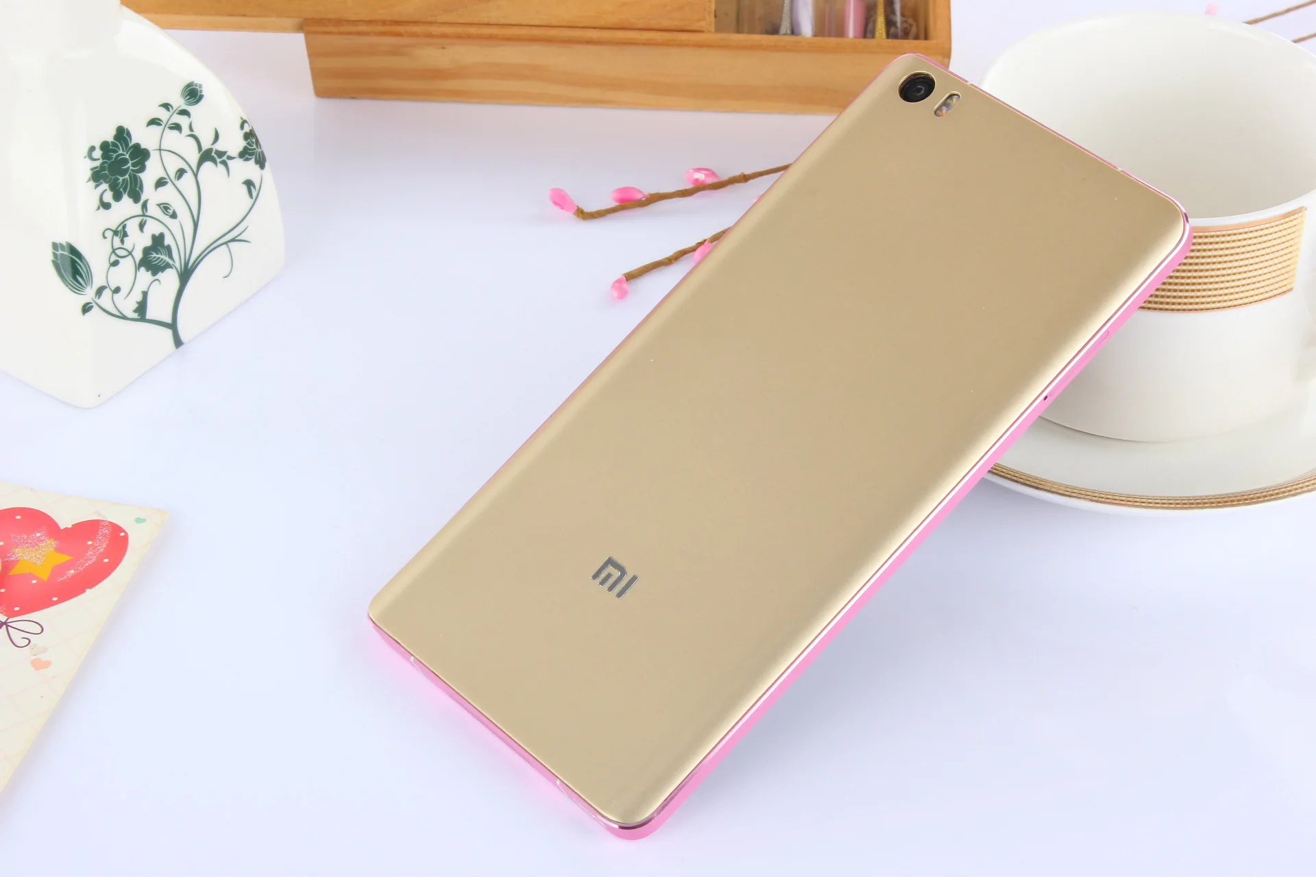 Оригинальная жесткая пластиковая задняя панель корпуса, чехол для Xiaomi Mi Note 1, 5,7 дюймов, Сменный Чехол для задней двери из натурального бамбука - Цвет: gold