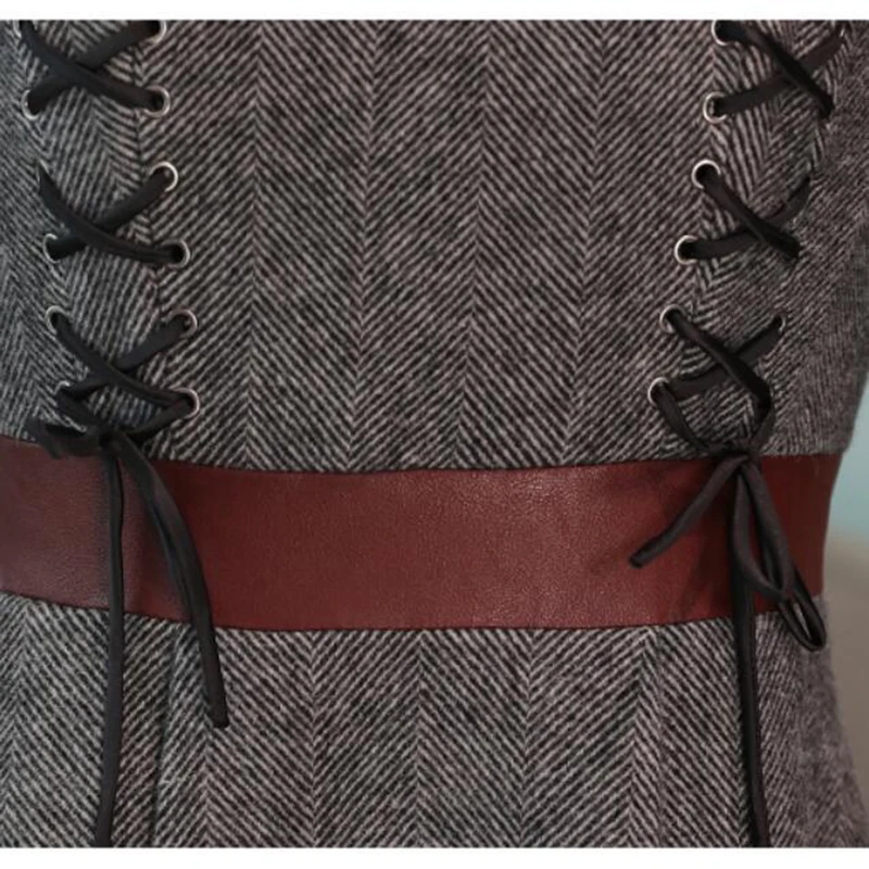 Высококачественное женское платье 2019 модное осеннее тонкое винтажное с длинными