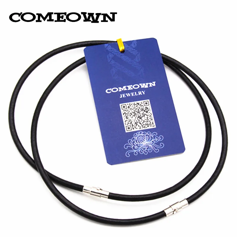 COMEOWN (12&quot-30&quot) 10Pcs/lot 4mm Black Genuine Leather Cord Necklace with Magnetic Clasps DIY Jewelry Findings | Украшения и