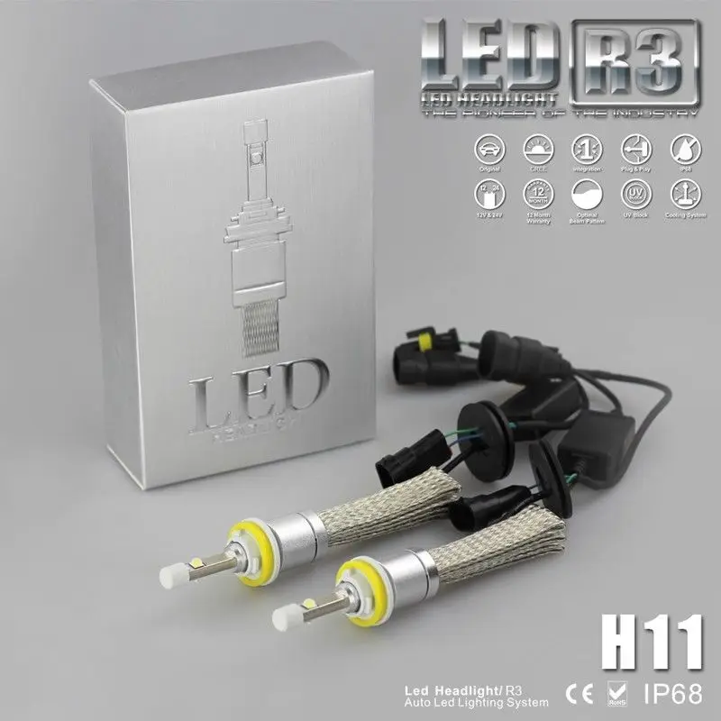 R3 Автомобильный светодиодный светильник Voiture для CREE XHP50 Chips 6000K Lampadas H1 H4 H7 H11 9005