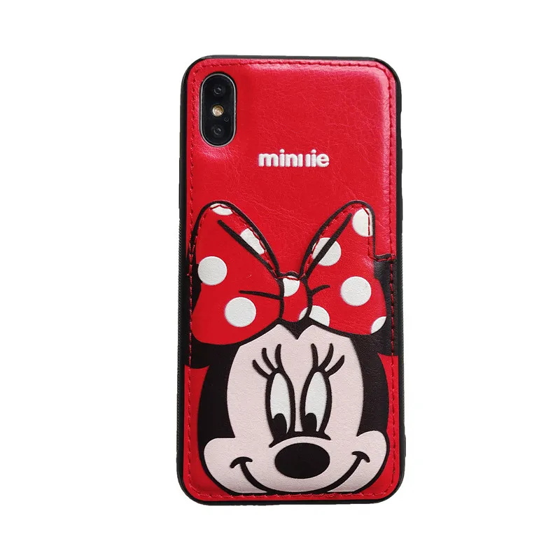 color 1 1 шт.) милые Минни Микки мышь кожа чехол для iPhone XS Max xr 6 S 7 8 плюс X Обложка чехол fundas подарок - Цвет: color 1